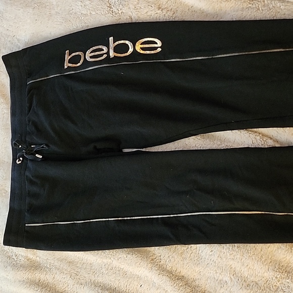 BEBE Black/Gold Jogger Sweat Pants - Picture 5 of 12